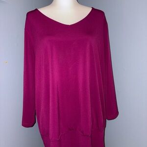 Susan Graver Berry V-Neck Tunic Top